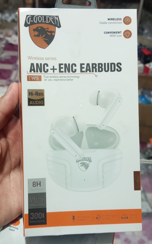 G-Gold Earbuds | ANC + ENC | Premium Quality | Extra Loud Volume