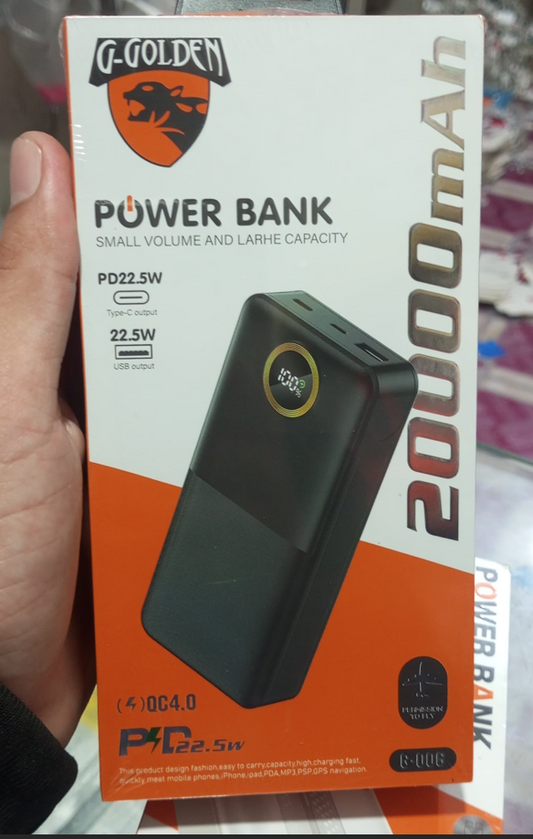 G-Golden Power bank||model:-G-006|20000mah